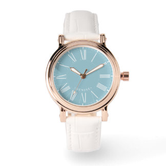 Modern Cool Chic Stylish Roman Numerals Cerulean Armbanduhr