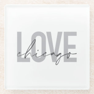 Modern, cool, einfach, minimal, Design Liebe Chica Glasuntersetzer