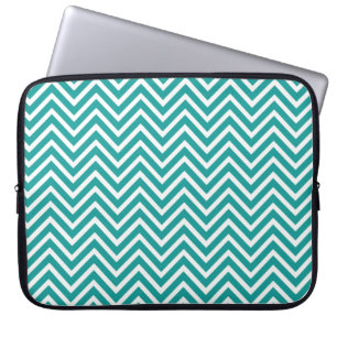 Modern, cool, elegant, trendy Türkis Chevron Zickz Laptopschutzhülle