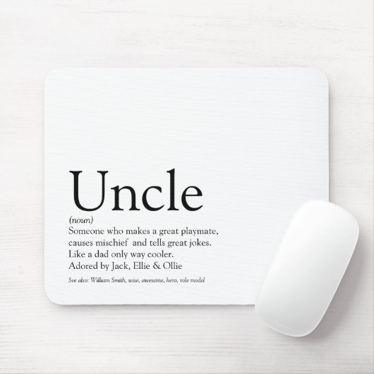 Modern Cool Fun Best Ever Uncle Funcle Definition Mousepad (Mit Mouse)