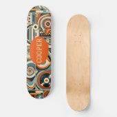 Modern Cool Geometric Forms Quirky Psychedelic Art Skateboard (Vorderseite)