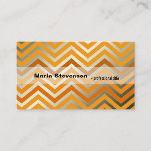 Modern, cool glänzend golden und grau Chevron Visitenkarte