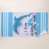 Modern & Cool I Love Delphine Zitate Name Strandtuch (Vorderseite)