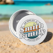 Modern Cool Simple Colorful Family Vacation Button