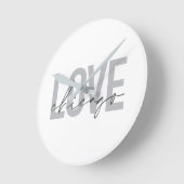 Modern,cool, simple, minimal, design Love Chicago Runde Wanduhr (Winkel)