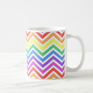 Modern, cool, trendig bunt Regenbogen Chevron Kaffeetasse