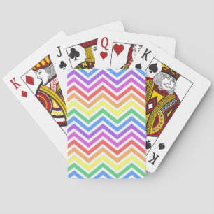 Modern, cool, trendig bunt Regenbogen Chevron Spielkarten