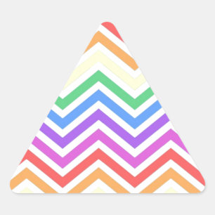 Modern, cool, trendy farbenfroher Regenbogen-Chevr Dreieckiger Aufkleber