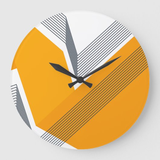 Modern, cool, trendy, urban, simple geometric art große wanduhr (Vorderseite)