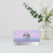 Modern Cooler Glitzer Bokeh Ombre Lips Business Ca Visitenkarte (Stehend Vorderseite)