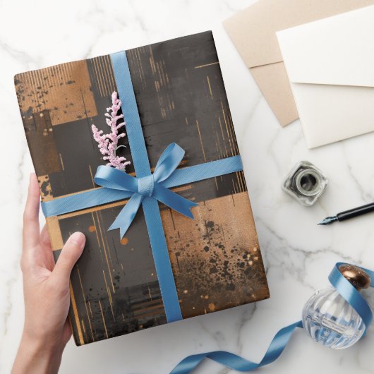 Modern Copper Bronze Shine Abstract Pattern Geschenkpapier (Schenken)