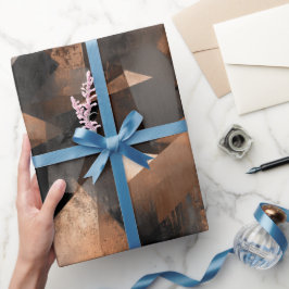 Modern Copper Bronze Shine Abstract Pattern Geschenkpapier