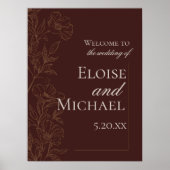 Modern Copper Brown Wedding Ceremony Welcome  Poster (Vorne)