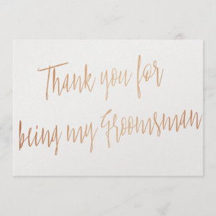 Modern Copper "Danke, dass du mein Trauzeuge bist" Dankeskarte