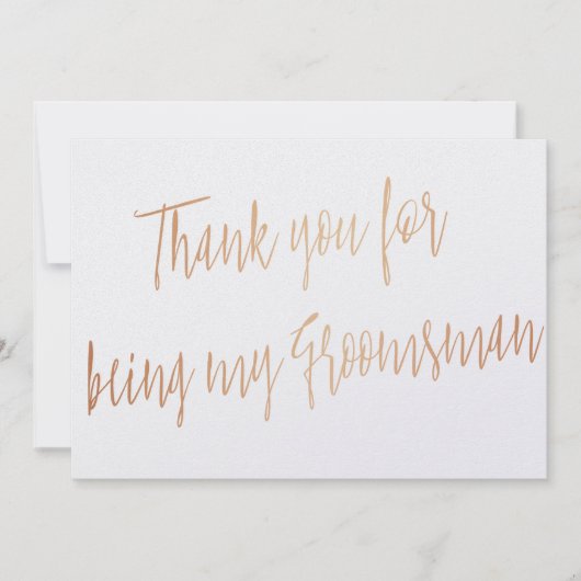 Modern Copper "Danke, dass du mein Trauzeuge bist" Dankeskarte (Vorderseite)