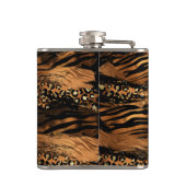 Modern Copper Glitzer Script Monogram Flachmann (Rückseite)