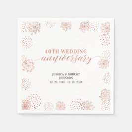 Modern Copper Red 40. Hochzeitsszenario-Party Serviette