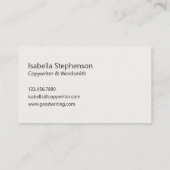 Modern Copywriter Freelance Writer Visitenkarte (Rückseite)
