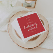 Modern Coquette Bow Script Bachelorette Weekend Serviette