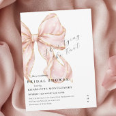 Modern Coquette Pink Bow Bridal Shower Einladung