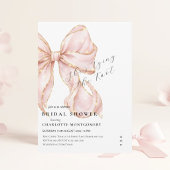 Modern Coquette Pink Bow Bridal Shower Einladung