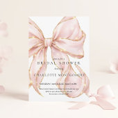 Modern Coquette Pink Bow Bridal Shower Einladung