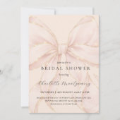 Modern Coquette Pink Bow Bridal Shower Einladung (Vorderseite)