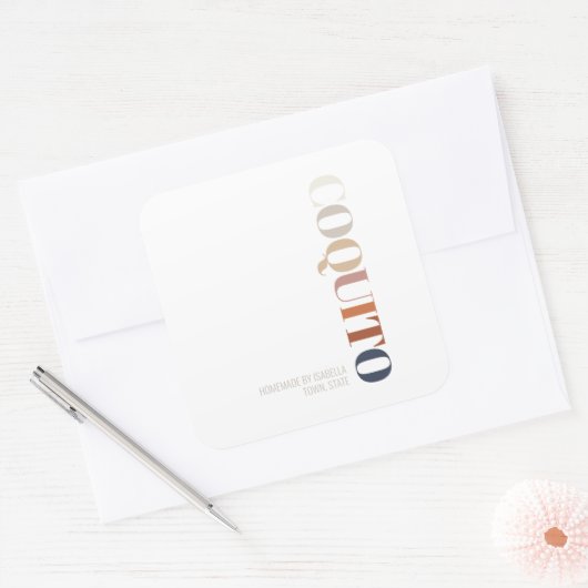 Modern Coquito Weihnachten Quadratischer Aufkleber (Umschlag)