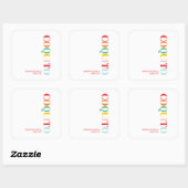 Modern Coquito Weihnachten Quadratischer Aufkleber (Blatt)