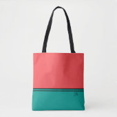 Modern Coral and Aquamarine Monogram Tasche (Vorderseite)