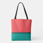 Modern Coral and Aquamarine Monogram Tasche (Rückseite)