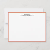Modern Coral Frame Personalized Note Card Einladung (Vorderseite)