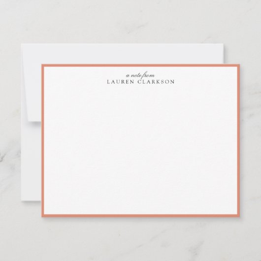 Modern Coral Frame Personalized Note Card Einladung (Vorderseite)