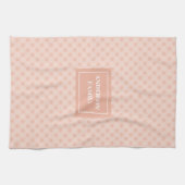 Modern Coral Kitchen Towel Personalized Plaid Gift Geschirrtuch (Horizontal)