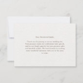 Modern Coral Orange Floral Terracotta Wedding Dankeskarte (Rückseite)