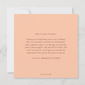 Modern Coral Peach Love and Thanks Wedding Dankeskarte (Rückseite)