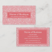 Modern Coral Pink Leopard Print Boutique Visitenkarte (Vorne/Hinten)