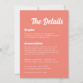 Modern Coral Pink Monogram All-in-One Wedding Einladung (Rückseite)