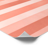 Modern Coral Pink Texturierte Streifen Kunst Poster (Ecke)