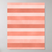 Modern Coral Pink Texturierte Streifen Kunst Poster (Vorne)