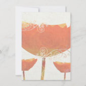 Modern Coral Poppy Wedding Save the Date Einladung (Rückseite)