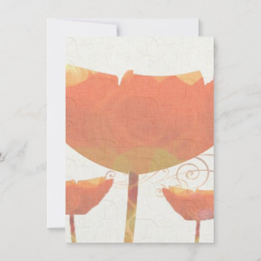 Modern Coral Poppy Wedding Save the Date Einladung (Rückseite)