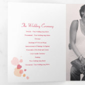 Modern Coral Red Konfetti Blume Blütenblätter Hoch Dreifach-gefaltete Programmkarte (Innen Erste Seite)