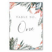 Modern Coral Tropics Frame Tischnummer (Vorderseite)