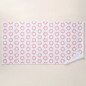 Modern Coral White Circle Muster Strandtuch (Vorderseite)