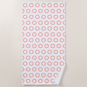 Modern Coral White Circle Muster Strandtuch