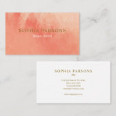 Modern Corner Peach Wasserfarbenlot Visitenkarte (Vorne/Hinten)