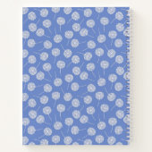Modern Cornflower Blue Dandelion Monogram Rezept Notizblock (Rückseite)