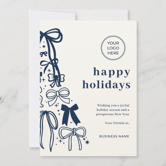 Modern Corporate Blue Christmas Holiday Card Einladung (Vorderseite)