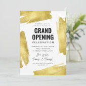 Modern Corporate Grand Opening Gold Einladung (Stehend Vorderseite)